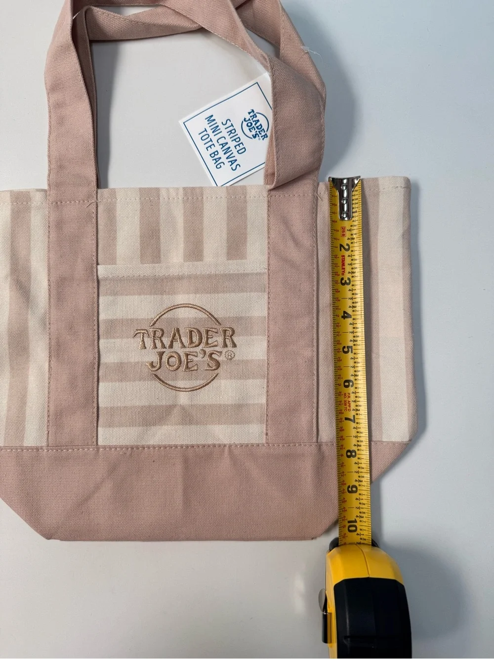 Trader Joe's Pink Stripe Canvas Mini Tote